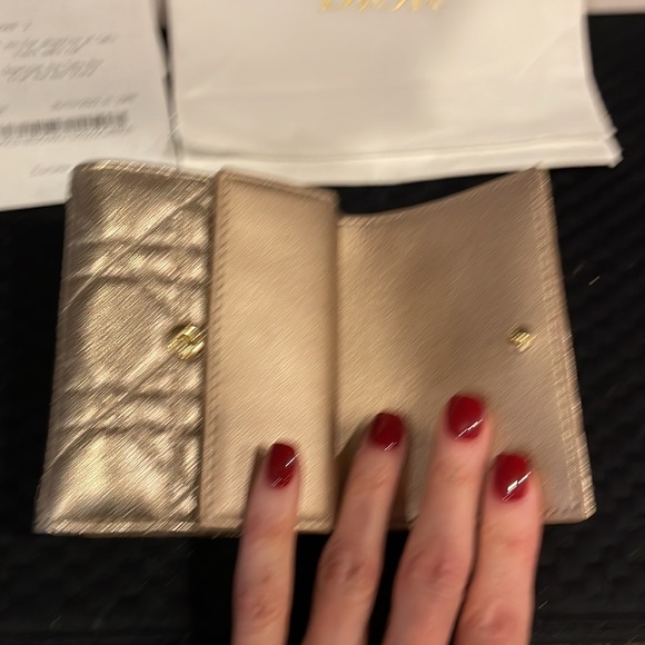 NIB Lady Dior Lotus Wallet in Metallic Gold - Picture 11 of 16
